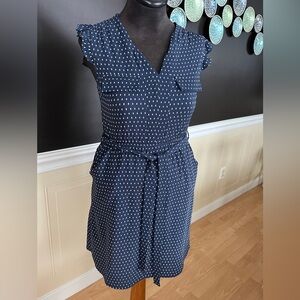 Navy Blue Small Geometric Print Summer Dress, Size Jrs Medium (Women’s Small)